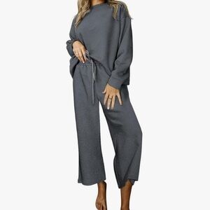 Shewin women’s 2piece jogging/loungewear casual longsleeve top wide leg pants